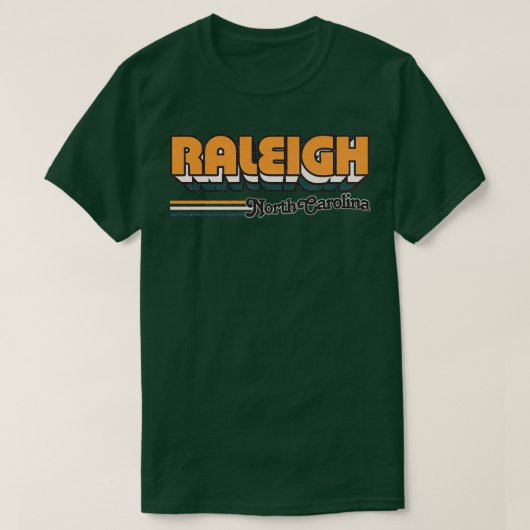 Raleigh NC City Stripes T-shirt (Design voorkant)
