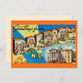 Raleigh NC Kaart Verhuisaankondiging (Voorkant / Achterkant)