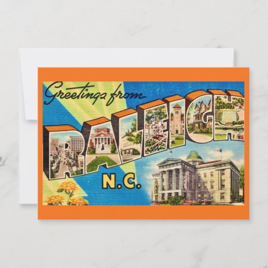 Raleigh NC Kaart Verhuisaankondiging (Voorkant)