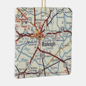 Raleigh NC Map Keramisch Ornament (Rechts)