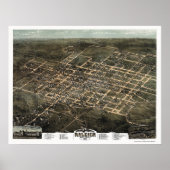 Raleigh, NC Panorama Map - 1872 Poster (Voorkant)