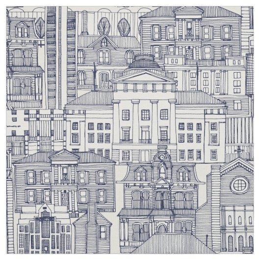Raleigh NC toile blue Stof (Swatch)