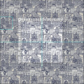 Raleigh NC toile blue Stof (Delen)
