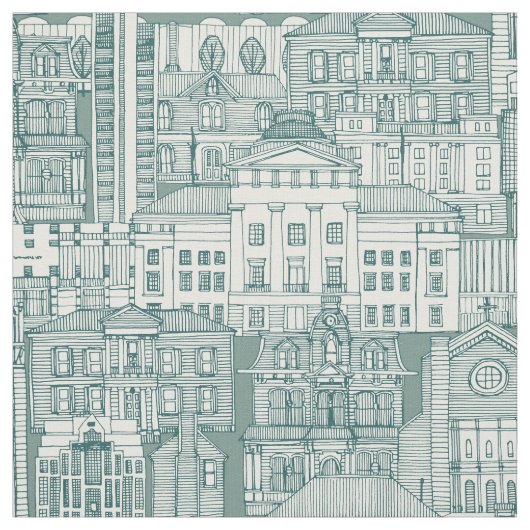 Raleigh NC toile jade Fabric Stof (Swatch)