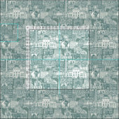 Raleigh NC toile jade Fabric Stof (Delen)