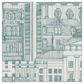Raleigh NC toile jade Fabric Stof (Close Up)