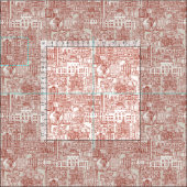 Raleigh NC toile paprika Stof (Delen)