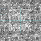 Raleigh NC toile zwart wit Stof (Delen)