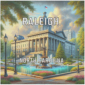 Raleigh North Carolina 3 inch Vinyl Sticker (Voorkant)