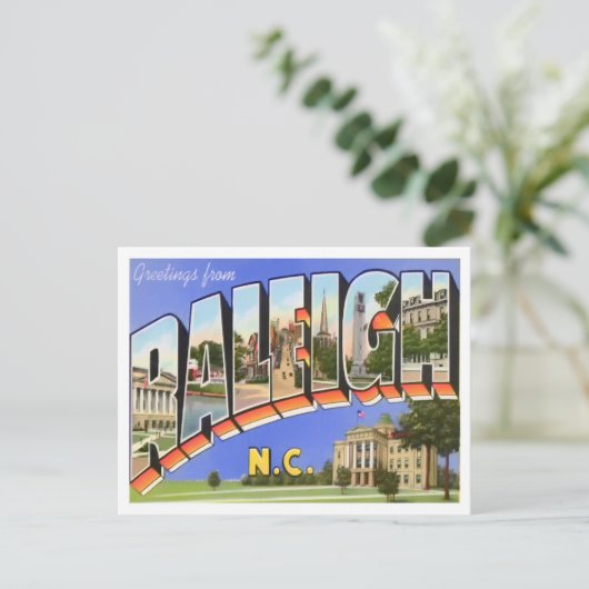 Raleigh, North Carolina  Big Letters Briefkaart (Staand voorkant)