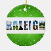 Raleigh North Carolina City Foto's van Kerstmis Keramisch Ornament (Voorkant)