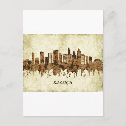 Raleigh North Carolina Cityscape Uitnodiging Briefkaart (Voorkant)