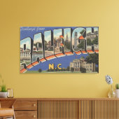 Raleigh, North Carolina - Grote letterscènes Canvas Afdruk (Insitu (Woonkamer))