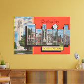 Raleigh, North Carolina - Large Letter Scenes 2 Canvas Afdruk (Insitu (Woonkamer))