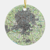 Raleigh North Carolina Map (1990) Keramisch Ornament (Voorkant)