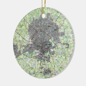 Raleigh North Carolina Map (1990) Keramisch Ornament (Links)