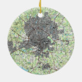 Raleigh North Carolina Map (1990) Keramisch Ornament (Achterkant)