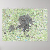 Raleigh North Carolina Map (1990) Poster (Voorkant)