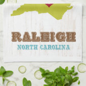 Raleigh, North Carolina Map - Home is waar de Theedoek (Gevouwen)