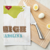 Raleigh, North Carolina Map - Home is waar de Theedoek (Quarter Fold)