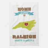 Raleigh, North Carolina Map - Home is waar de Theedoek (Verticaal)