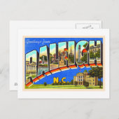 Raleigh North Carolina NC Large Letter Briefkaart (Voorkant / Achterkant)