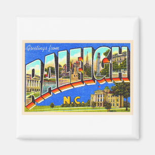 Raleigh North Carolina NC Large Letter Briefkaart Magneet