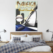 Raleigh North Carolina poster auto Canvas Afdruk (Insitu (Slaapkamer))