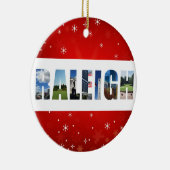 Raleigh North Carolina Reisfoto's Kerstmis Keramisch Ornament (Rechts)