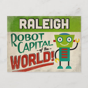 Raleigh North Carolina Robot - Funny  Briefkaart
