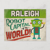 Raleigh North Carolina Robot - Funny  Briefkaart (Voorkant)
