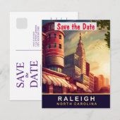 Raleigh, North Carolina Save The Date (Voorkant / Achterkant)