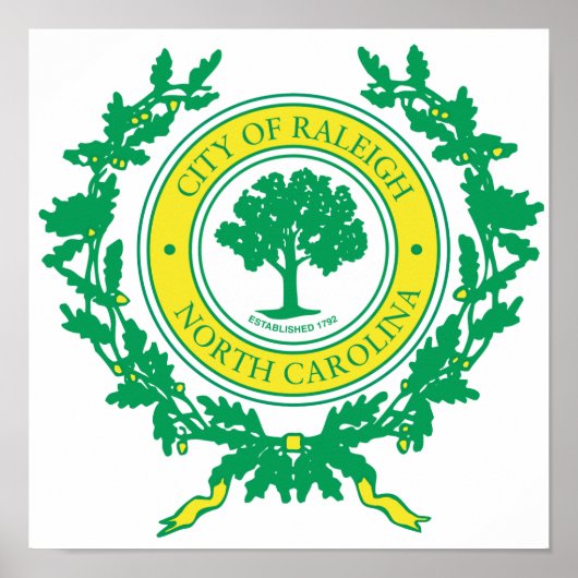 Raleigh, North Carolina Seal Poster (Voorkant)