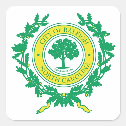 Raleigh, North Carolina Seal Vierkante Sticker (Voorkant)