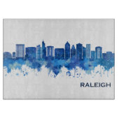 Raleigh North Carolina Skyline Blue Snijplank (Voorkant)