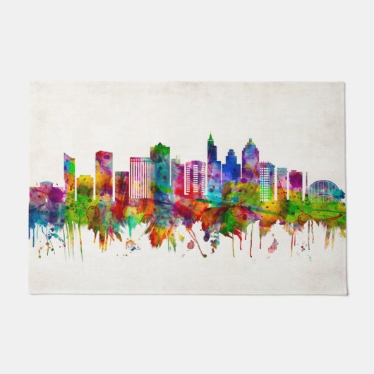 Raleigh North Carolina Skyline Deurmat (Voorkant)