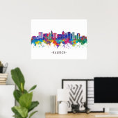 Raleigh North Carolina Skyline Poster (Thuiskantoor)