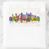 Raleigh North Carolina Skyline Rechthoekige Sticker (Tas)