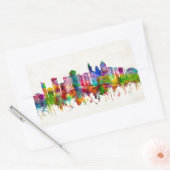 Raleigh North Carolina Skyline Rechthoekige Sticker (Envelop)
