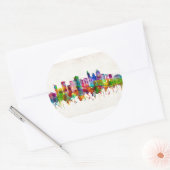 Raleigh North Carolina Skyline Ronde Sticker (Envelop)