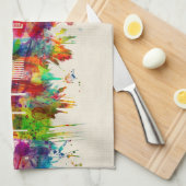 Raleigh North Carolina Skyline Theedoek (Quarter Fold)