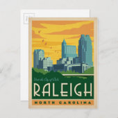 Raleigh, North Carolina | Stad Oaks Briefkaart (Voorkant / Achterkant)