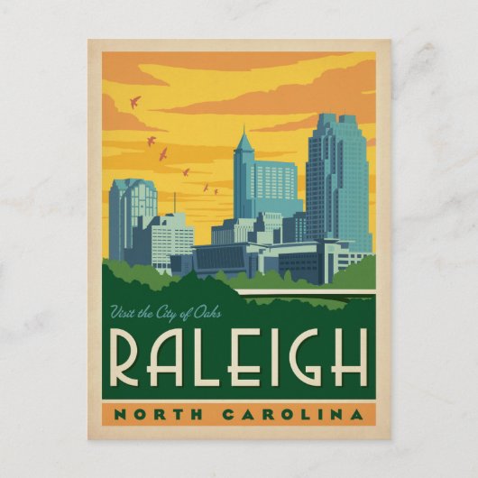 Raleigh, North Carolina | Stad Oaks Briefkaart (Voorkant)