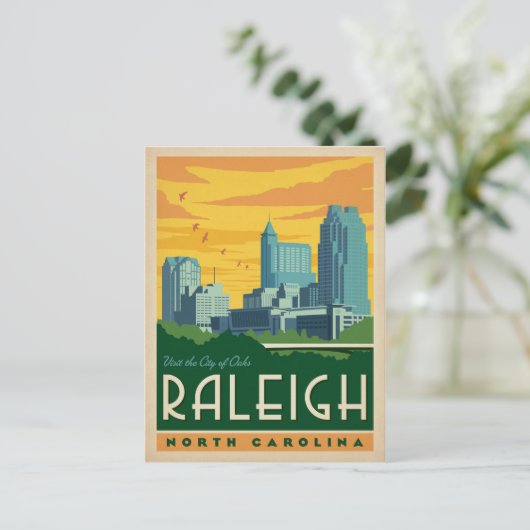 Raleigh, North Carolina | Stad Oaks Briefkaart (Staand voorkant)