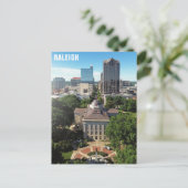 Raleigh North Carolina State Capitol City Skyline Briefkaart (Staand voorkant)