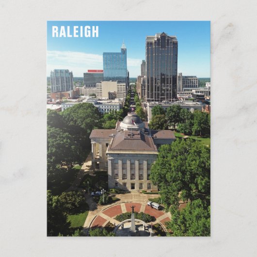 Raleigh North Carolina State Capitol City Skyline Briefkaart (Voorkant)