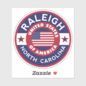 RALEIGH, North Carolina Sticker (Vel)