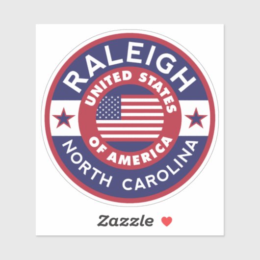 RALEIGH, North Carolina Sticker (Vel)