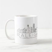 Raleigh, North Carolina Stylized Skyline Koffiemok (Links)