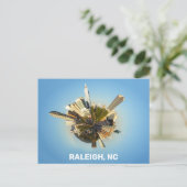 Raleigh North Carolina Unique City Skyline Foto Briefkaart (Staand voorkant)